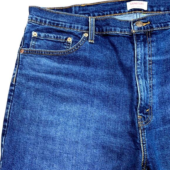 Levi Strauss Signature Blue Jeans Shorts Bermuda Mens Plus Size W40 Stretch - Picture 6 of 12
